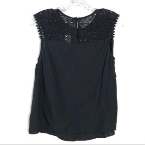 NWT Old Navy Black w/Crochet Shoulders Top